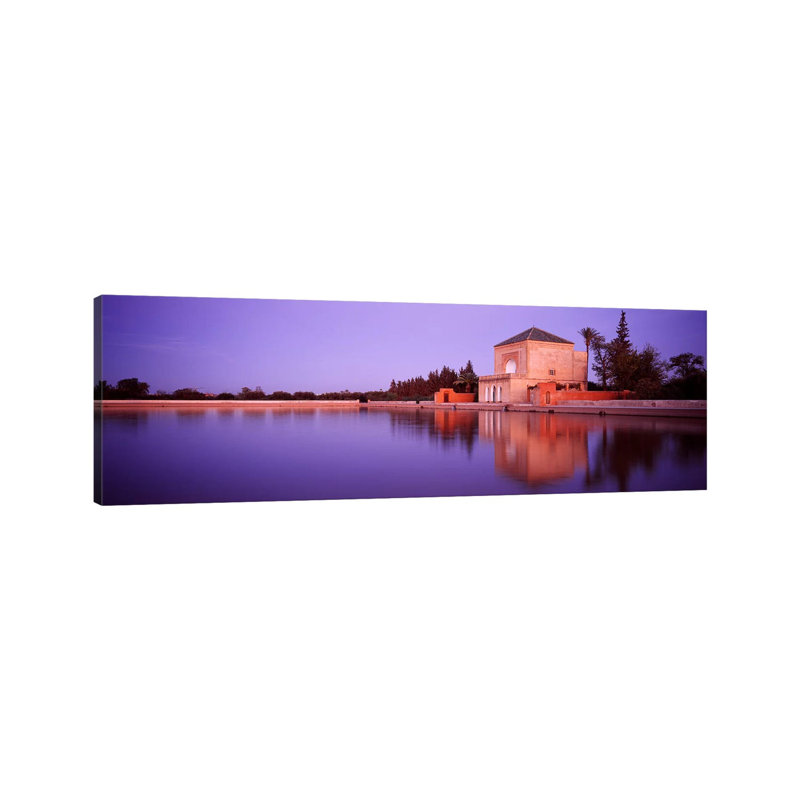 Pavillon De La Menara, Menara Gardens, Marrakech, Morocco - Wrapped Canvas Panoramic Print