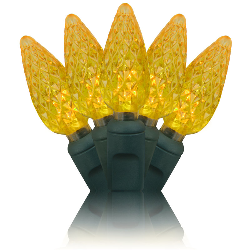 70 Light C6 LED Christmas String Lights, Gold