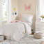 Charmant ensemble de literie rose et blanc, courtepointe en microfibre pour les chambres confortables