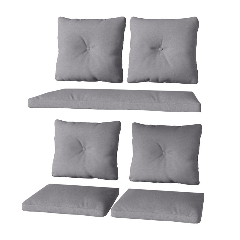 Ensemble de coussins de remplacement 7 pièces, Polyester gris moyen