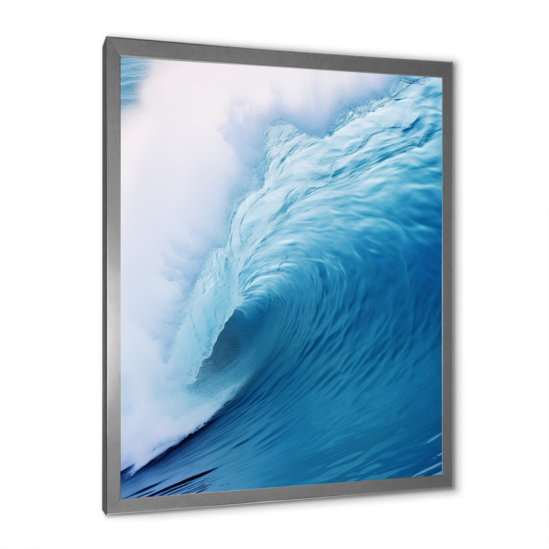 «Blue Wave Blue Wonder» sur toile, Cadre photo argenté, H 44 po x l 34 po x P 1,5 po