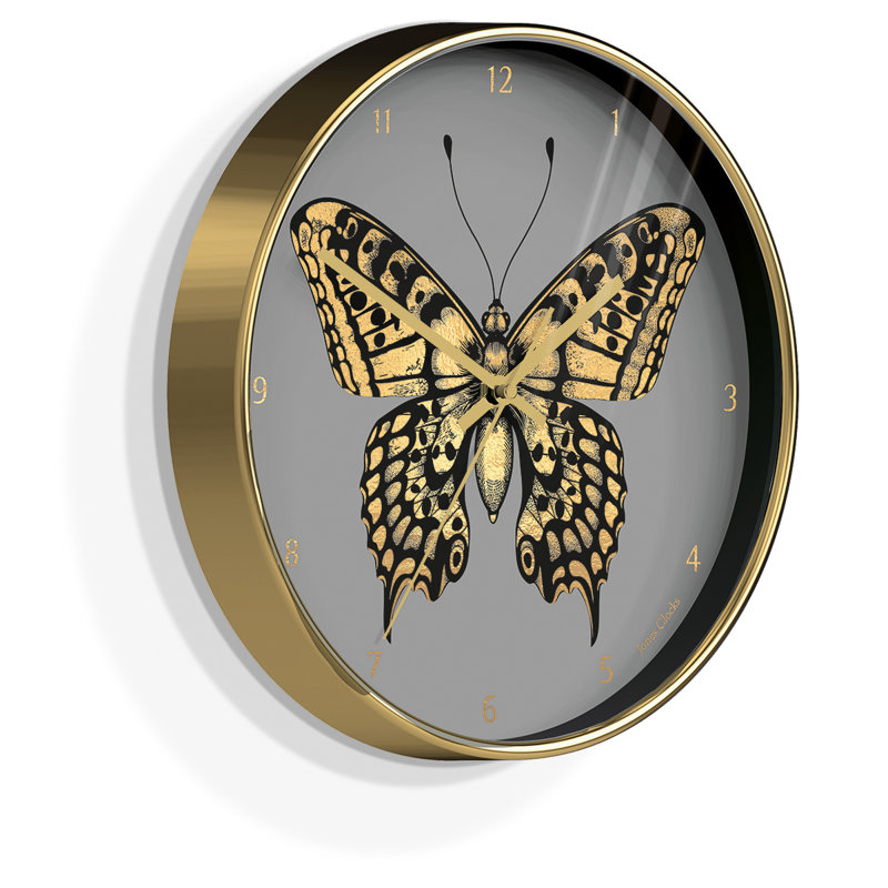 Academy Acrylic Wall Clock, Gold/Gray