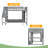 Wood Gaming Loft Bed With Desk, Multi-Storage Shelves, LED And A Hanging Clothes Rack, Gray-760668356