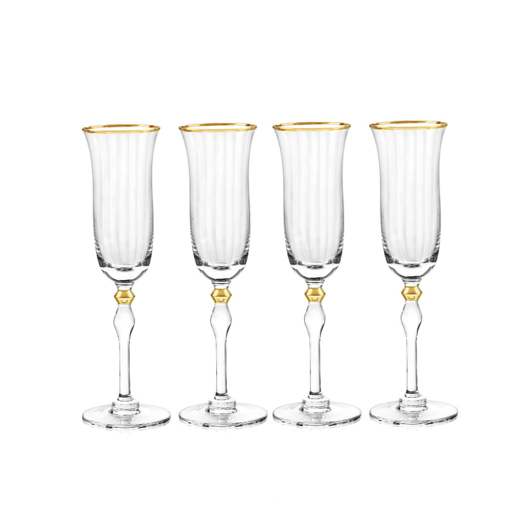 Salem 6 oz. Glass Flute (Set of 4) Qualia Glass 