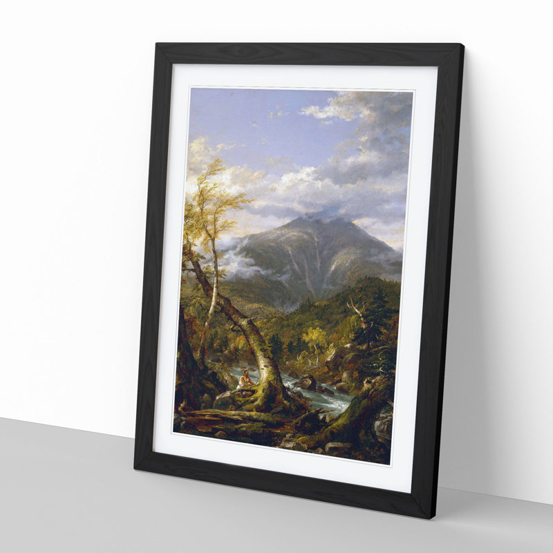 Indian Pass by Thomas Cole - Picture Frame Painting, 65cm H x 48cm W x 2cm D, Black Framed