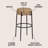 Paola 30" Industrial Round Backless Bar Stool, Brown Bouclé Seat and Black Metal Frame for Kitchen Island or Home Bar-1693038018-1693037628