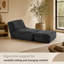 Canapé-lit modulaire avec méridienne, conception convertible avec support ergonomique à 3 zones, housse lavable et respirante, siège peu encombrant pour lire, jouer, travailler et se détendre-1664143941