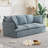 " modern deep seat 3-seater cloud sofa with 2 armrest pillows, chenille fabric, comfortable for living room-607434707