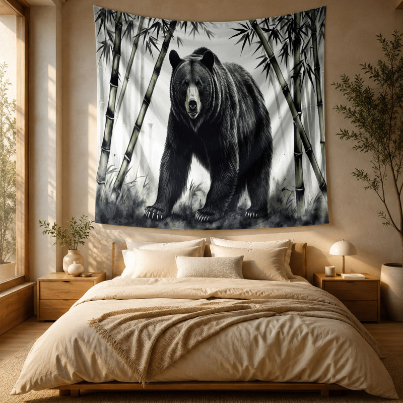 Tapisserie murale «Wildlife Black Bear», 51 po x 60 po