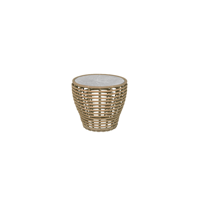 Basket Outdoor Round Coffee Table, 19.7" W x 19.7" Lx 17.7" H, Graphite/Fossil Black