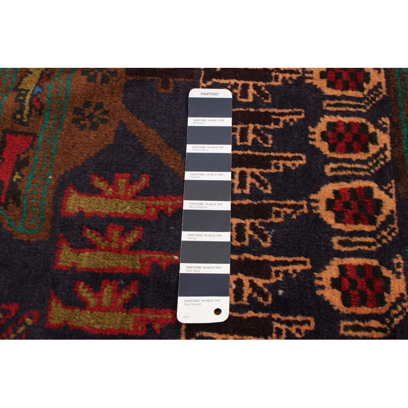 Tapis bleu marine foncé Rare War 2 pi 11 po x 4 pi 10 po
