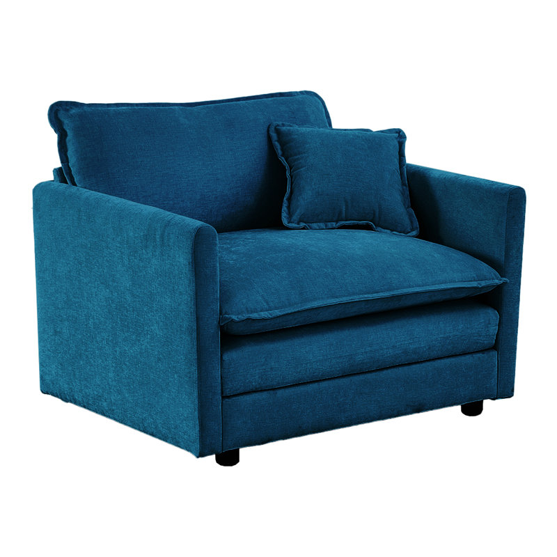 Florencio 3 - Piece Living Room Set, Blue Chenille