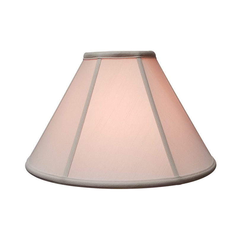 Abat-jour empire en soie 16", Beige / Or