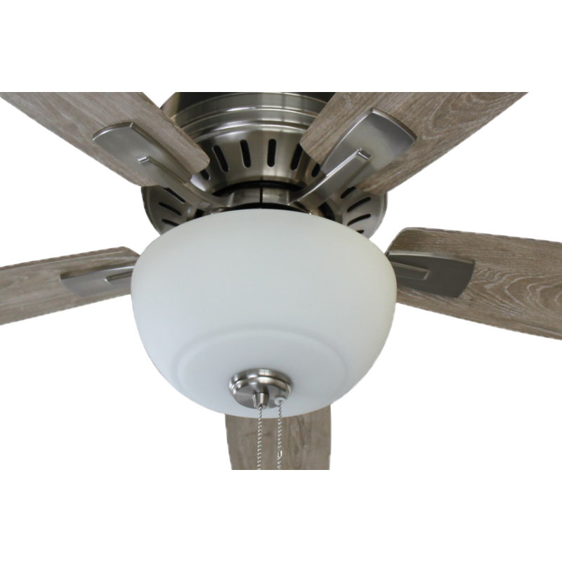 Fusion 52 inch Brushed Nickel Ceiling Fan with LED Light Kit, Matte Black, Silver/Gray