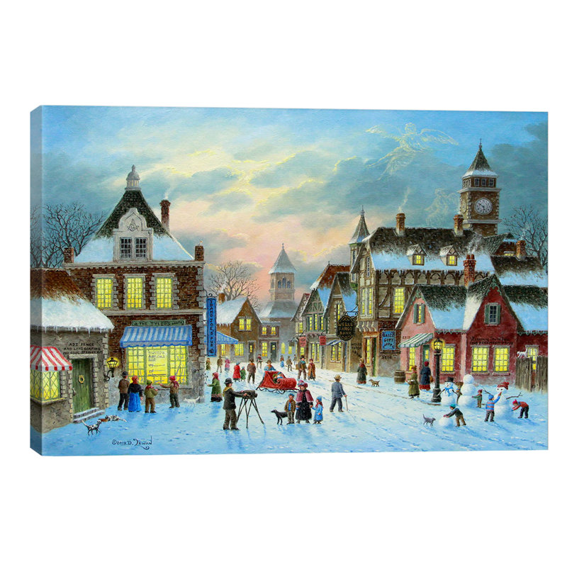 Town Village II by Dennis Lewan - Wrapped Canvas Painting, 101.6 cm H x 66.04 cm W x 1.91 cm D