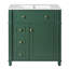 Meuble-lavabo de salle de bain avec lavabo en céramique, 30 po, armoire de rangement avec portes à fermeture en douceur et organisateur de porte-121708979