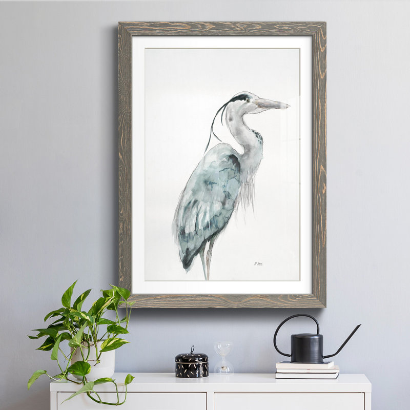 Heron I - reproduction de cadre photo sur papier, H 37,5 po x l 27,5 po x P 1,5 po, gris