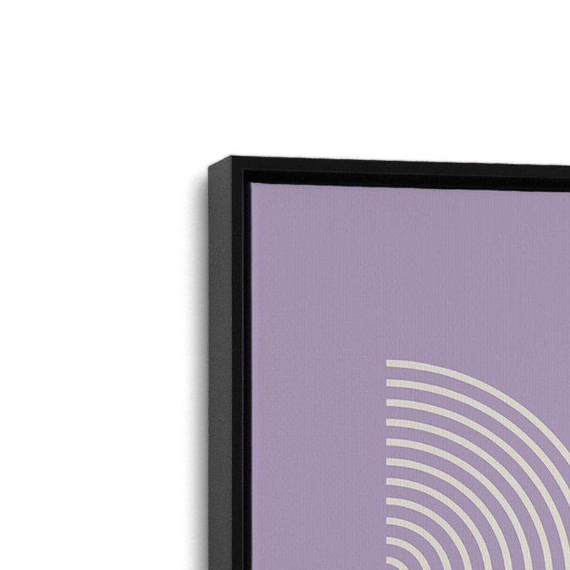 Affiche de composition Bauhaus, H 12,75 po x l 8,75 po, Mauve, Cadre flottant noir satiné