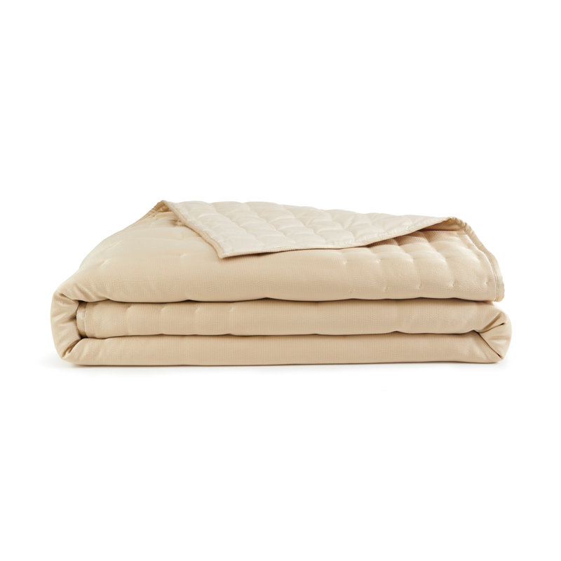 Donna Karan Hammered Silk Full/Queen Quilt Gold, King Quilt, Gold