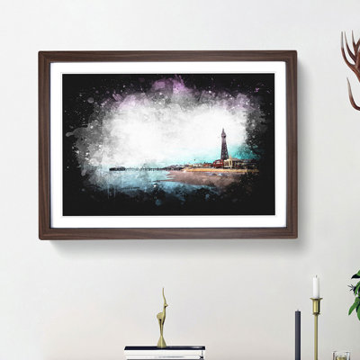 Blackpool Tower and Beach - Picture Frame Painting Print