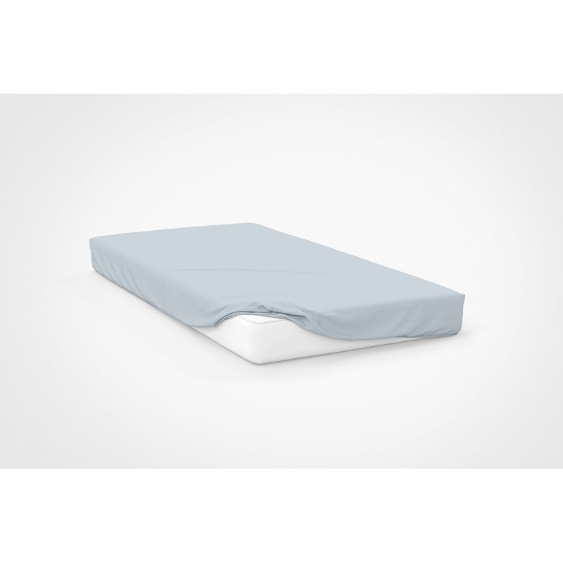 Plain Dye 400 Thread Count 100% Cotton Fitted Sheet, Duck Egg, Single (3')