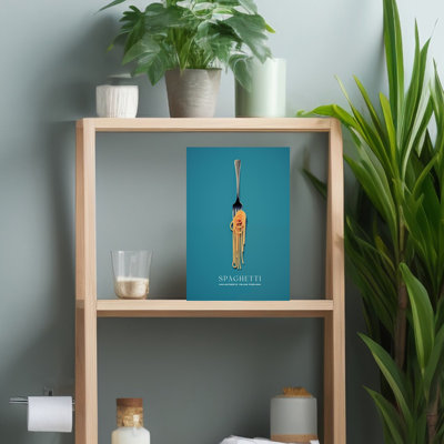 Italian Spaghetti Fork Elegant Minimalist Modern Wall Art