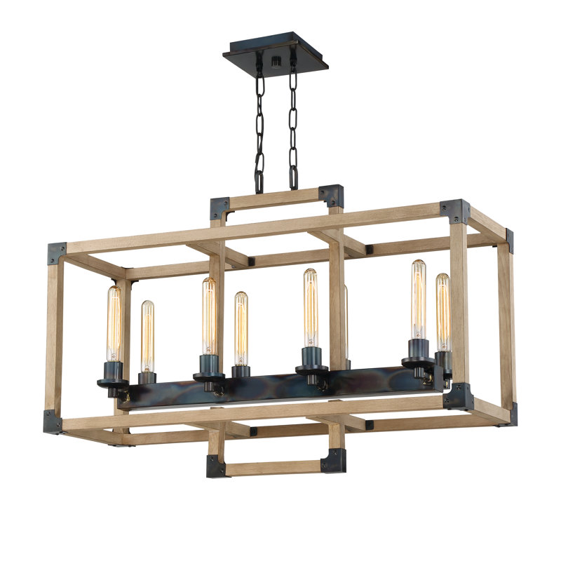 Luminaire suspendu géométrique pour îlot de cuisine 8 lumières Tianna