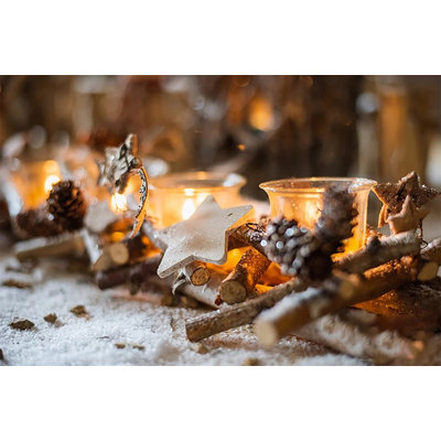 6.3'' H Wood Tabletop Candlestick