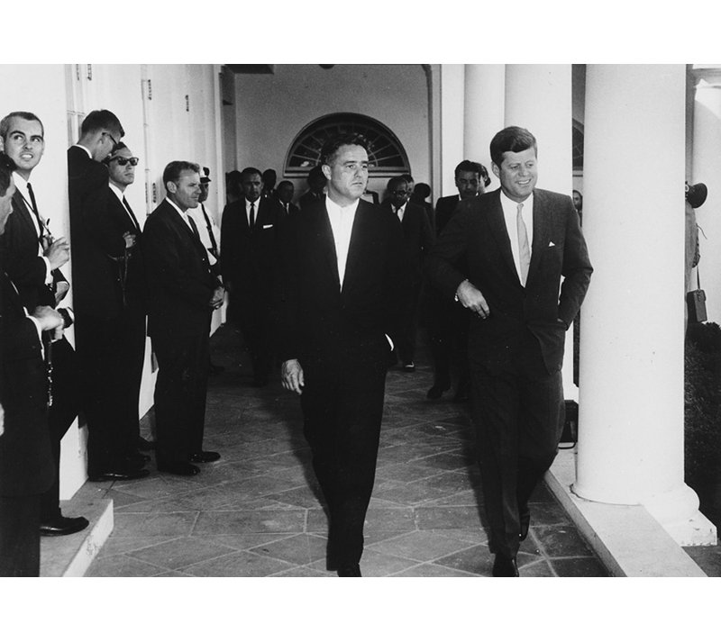 Sargent Shriver with JFK, 34" H x 48" W