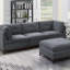 Ensemble de canapé modulaire en tissu de chenille gris cendré, ensemble de 6 pièces, canapé, causeuse, canapé d'angle, siège d'angle avec accoudoirs et dossier capitonné-56846559
