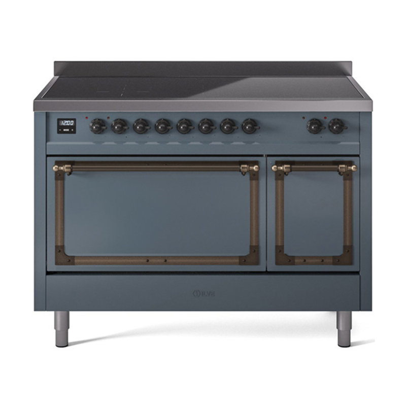 ILVE Nostalgie II Noblesse 48 po à induction, Bleu gris / bruni