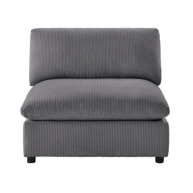 Fauteuil de chambre Jazzmyne, Velours côtelé gris