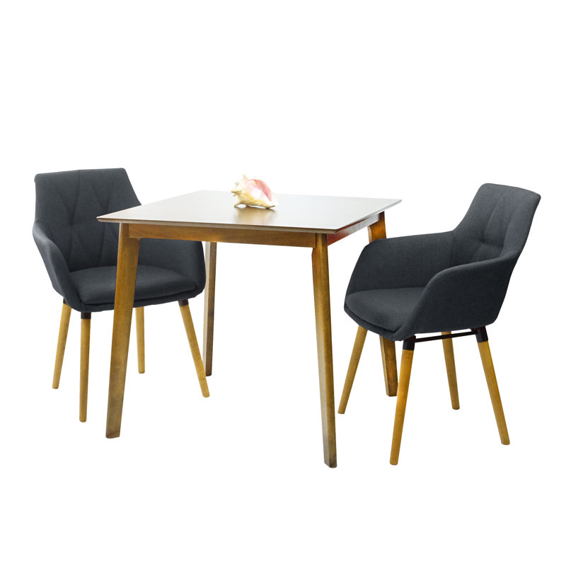 Carvalho Cavender Square 31.5'' L x 31.5'' W Dining Set, Dark Gray