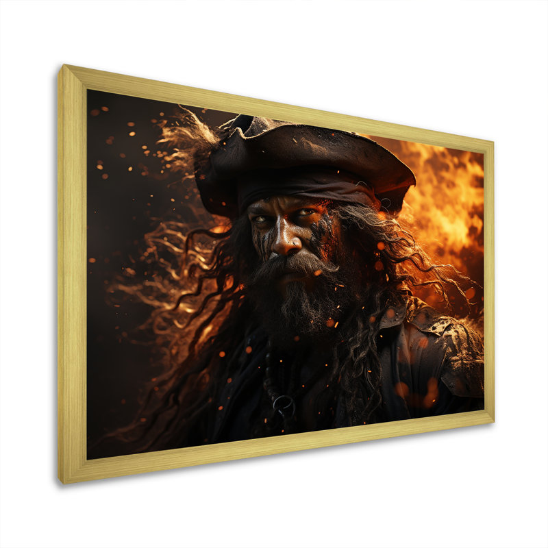 «Pirates Fired Vengeance», impressions sur toile, H 24 po x l 32 po x P 1 po, Cadre photo doré simple