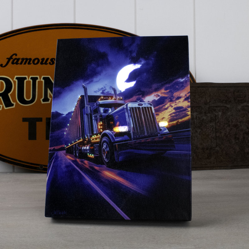 Moonlit Trucker 8X6 Lighted Tabletop Canvas