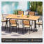 Ensemble de salle à manger pour 6 personnes 82,48 po LX40,55 po avec structure en aluminium, trou pour parasol et chaises sans accoudoirs-236840424-236577426