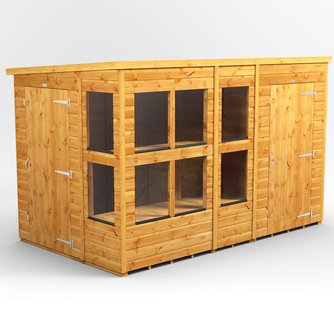 6.3 ft. W x 10.4 ft. D Solid Wood Tongue & Groove Pent Garden Shed