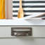 Hammer & Tongs - Filing Cabinet Cup Handle with Card Frame - W130mm x H50mm - Brass