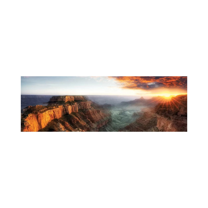 Grand Canyon Sunset VI by Dennis Frates - Wrapped Canvas Panoramic Print, 30.48 cm H x 91.44 cm W x 3.175 cm D