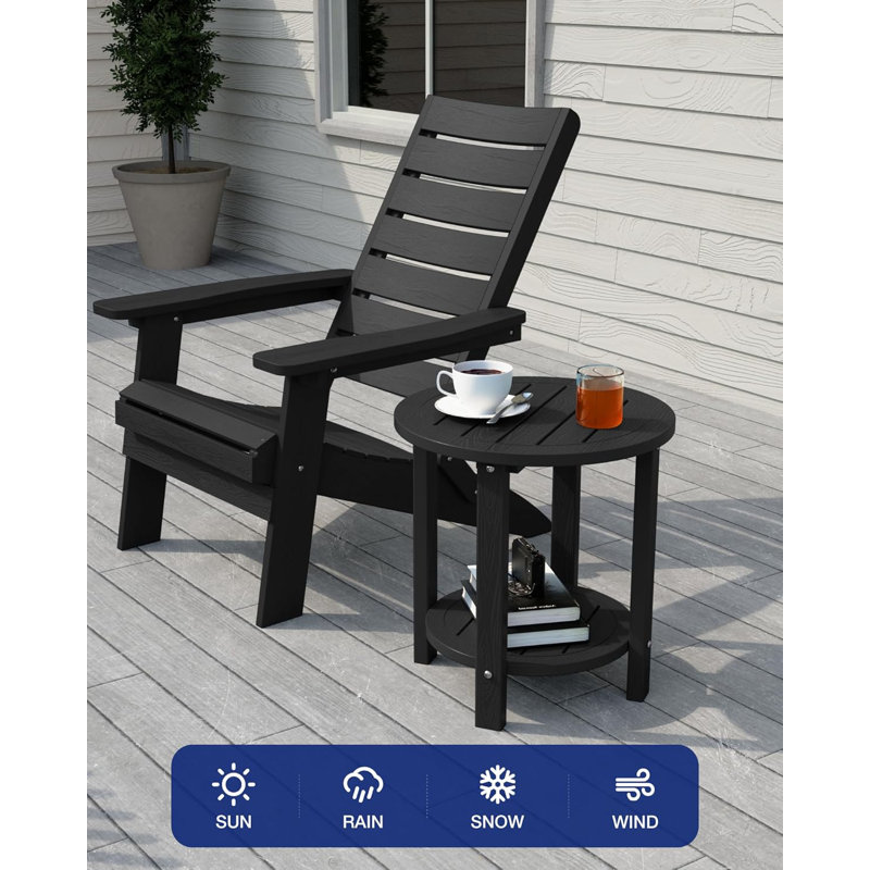 Table Adirondack d'extérieur 2 niveaux, Noir
