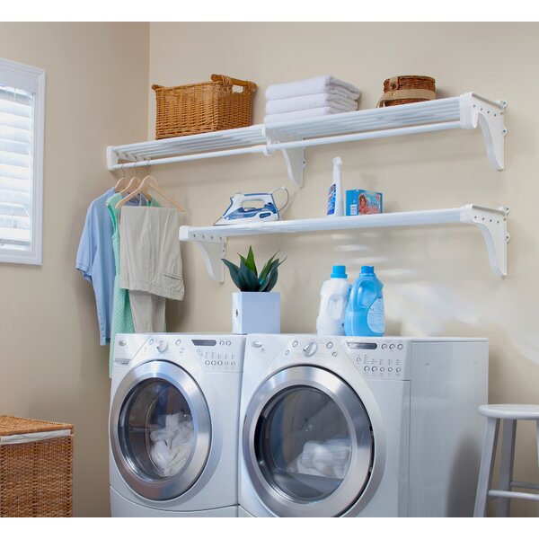 EZ SHELF from Tube Technology Metal Wall Mounted Laundry Room Organizer ...