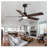 52" Smart DC Motor Ceiling Fan with Light, Dual Finish Black/Walnut Reversible Blades, Dimmable LED Indoor/Outdoor Fan for Living Room & Patio