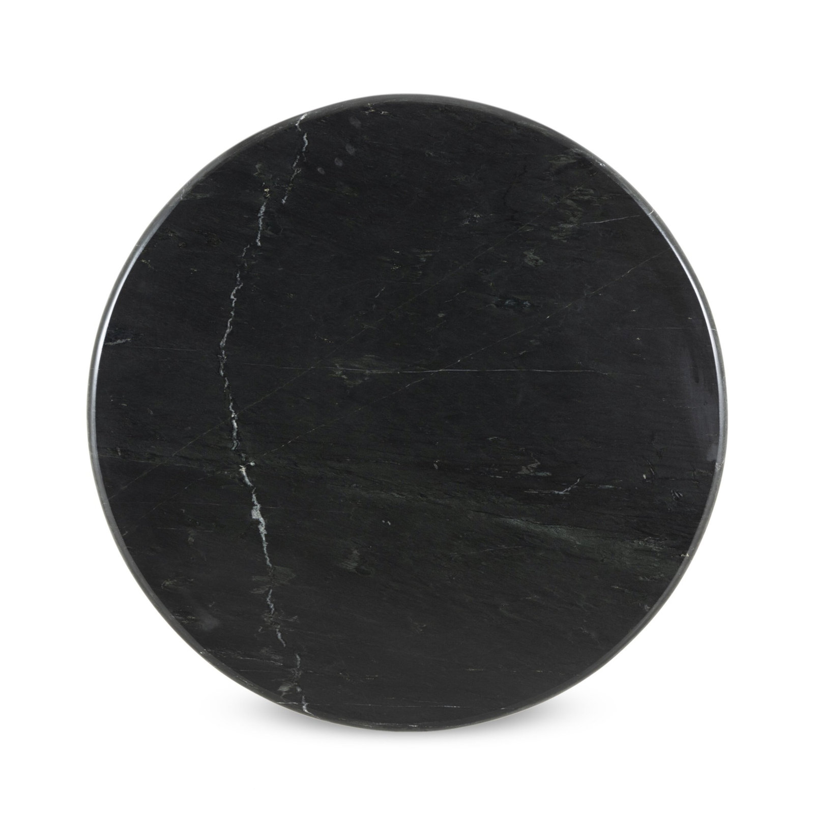 Calila 38'' Round Marble Dining Table, Black Marble/Dark Kettle Black