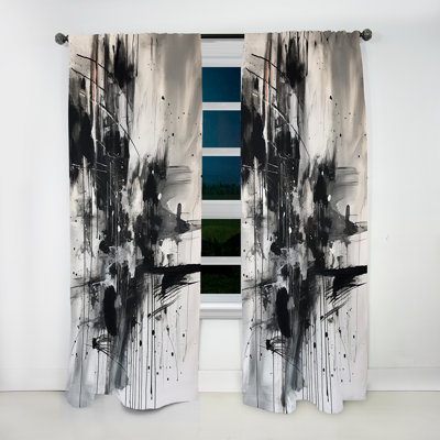 Wicham - Exploring The Depths Of Black Marble III - Modern Velvet Curtain - Room Darkening - 1 panel