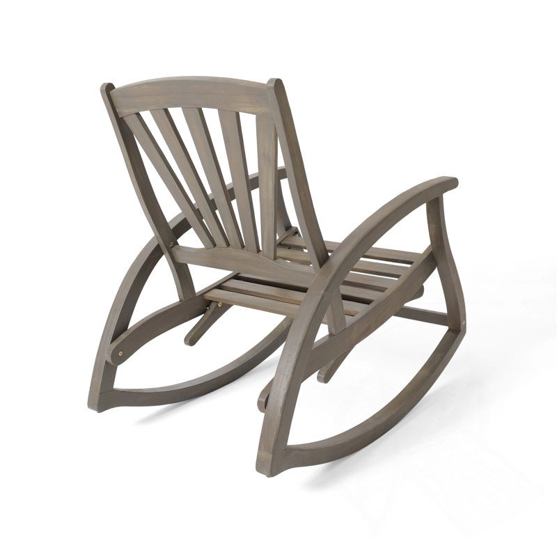 Chaise berçante d'extérieur en bois, Gris