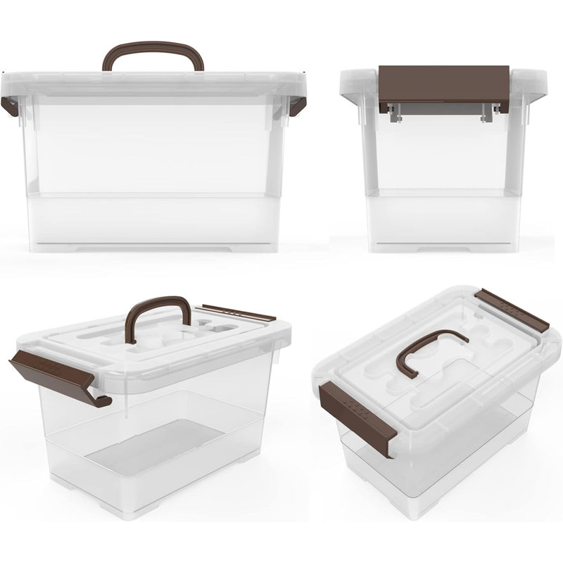  Clear Storage Latch Box, 6 Pack Storage Organizer Bins with Latching Handle and Lids, 3.5 Quart