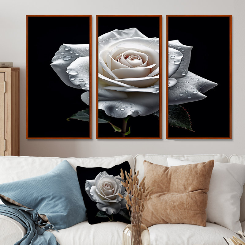 Casella - ensemble d'art mural rose, Cadre flottant brun, H 32 po x l 48 po x P 1 po