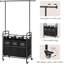 Chariot de tri de linge avec support suspendu, trieur de linge 3 sections, panier à linge avec roulettes verrouillables robustes, noir