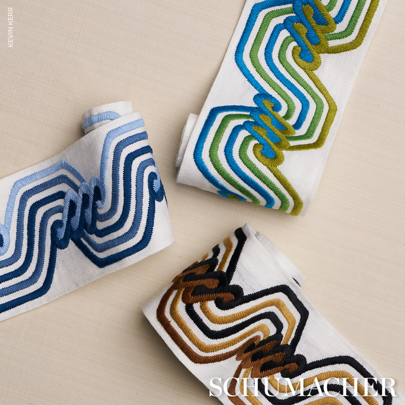 The Twist Embroidered Tape, Blue
