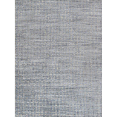 Slate Hand-Loomed Wool/Silk/Bamboo Slat/Seagrass Blue/Taupe/Gray Area Rug